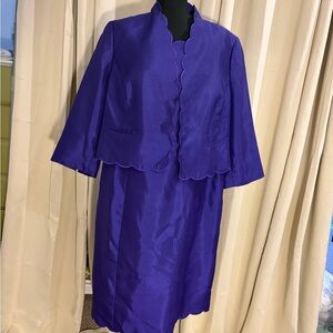 Kasper Vibrant Purple Dress and Jacket Ensemble